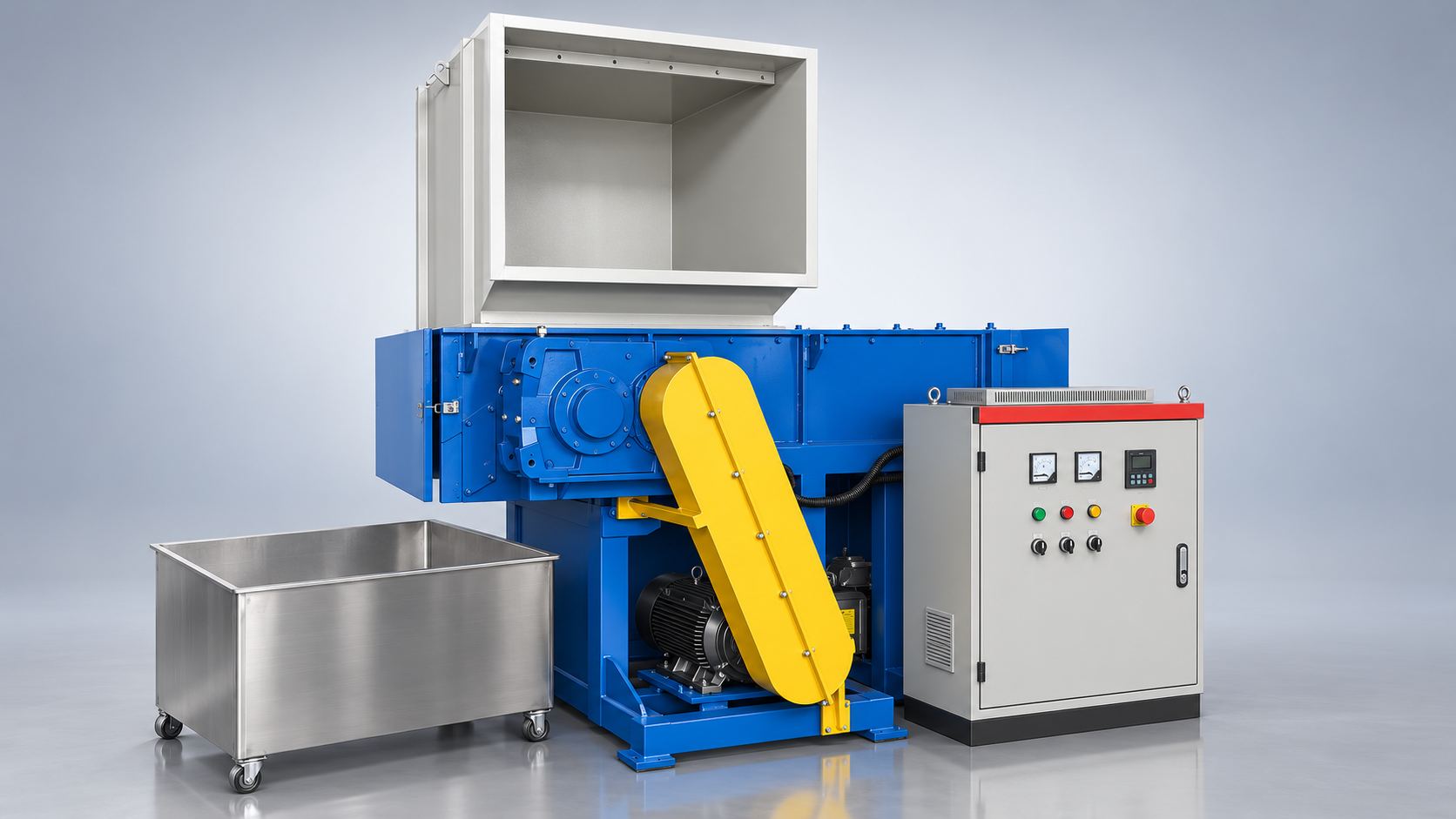 Single Shaft Shredder for Plastics, Rubber, Wood & Bulky Waste