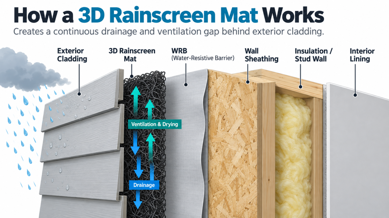 Why 3D Rainscreen Mats Matter in Modern Wall Construction