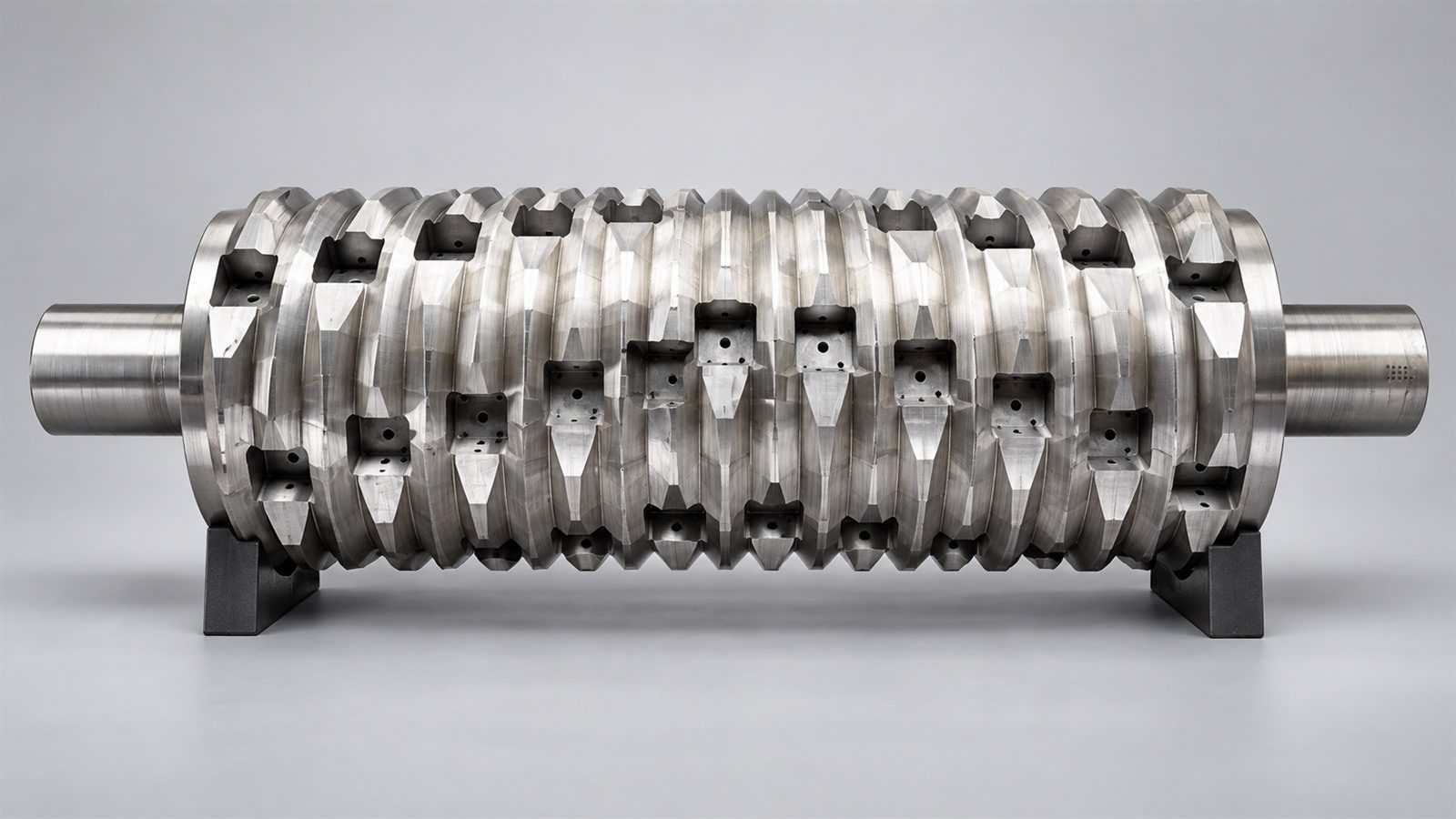 Single-shaft shredder rotor with replaceable knife holders